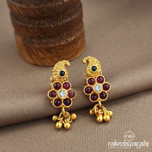 Pink Floral Mango Studs (Ge10096)