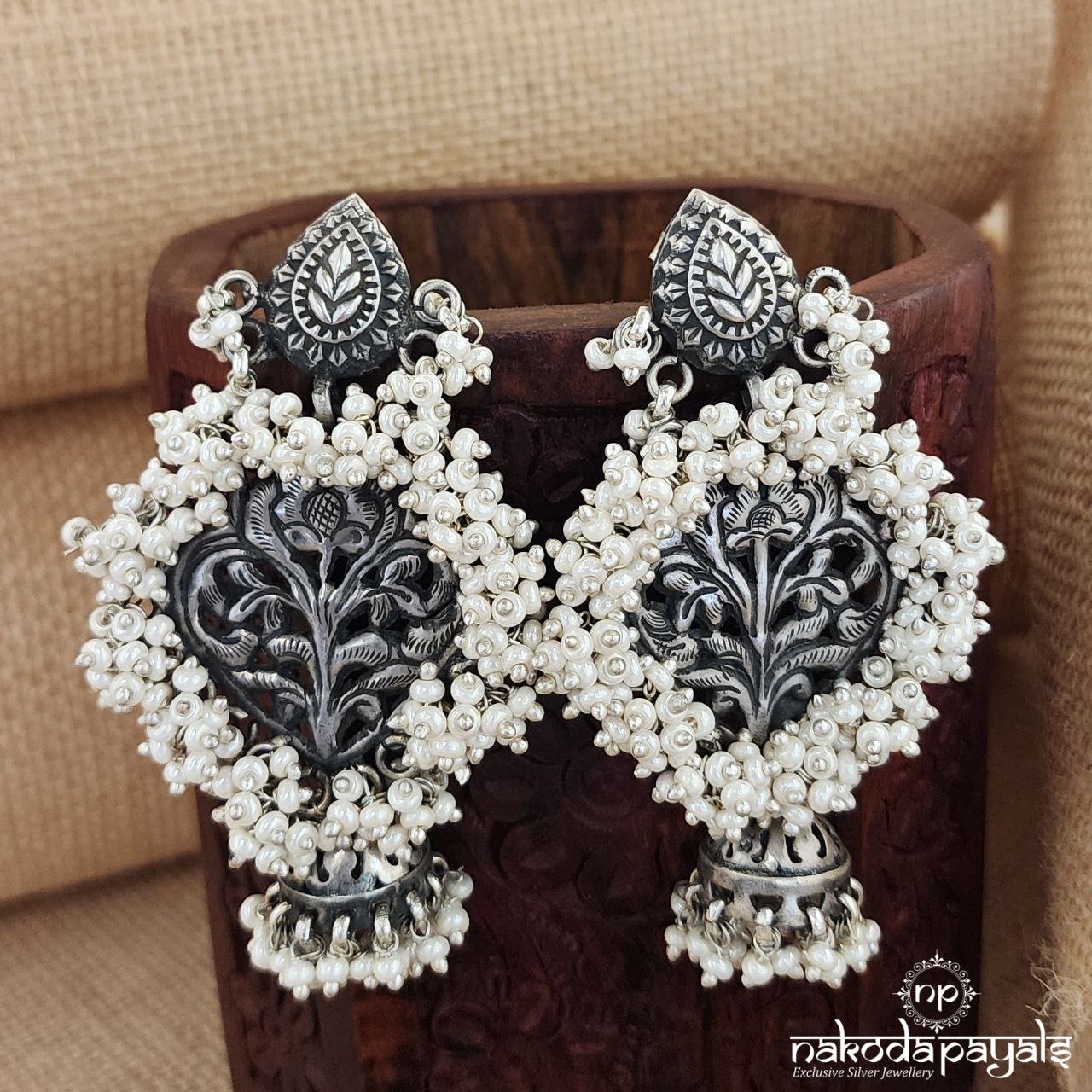 Traditional Tribal Pearled Earrings (C8166)