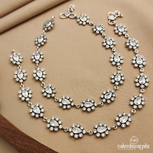 Sparkling White Anklets (A6119)