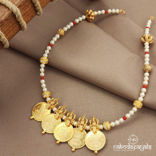 Coral Peocock Traditional Lakshmi Kasu (Gn9296)