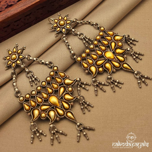 Rugged Dual Tone Hanging Chandbali (C3987)