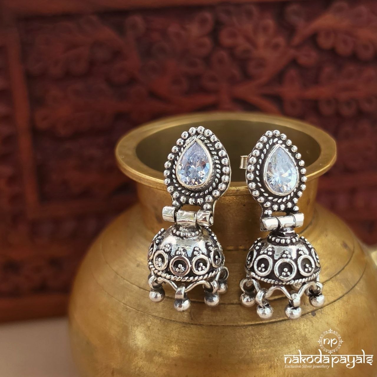 White Drop Jhumka (J1851)