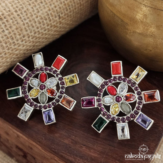 Chakra Navaratna Studs (S3454)