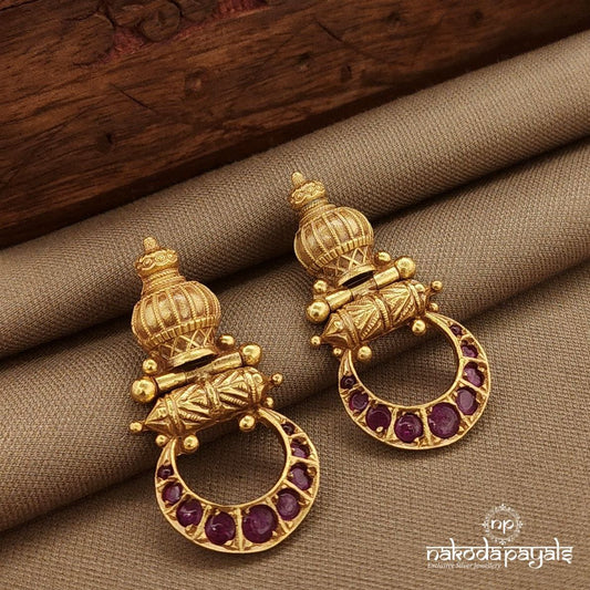 Half Moon Pink Earrings (Ge10271)