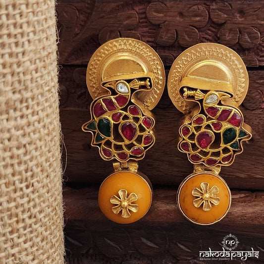 Peacock Kundan Earrings (Ge9766)