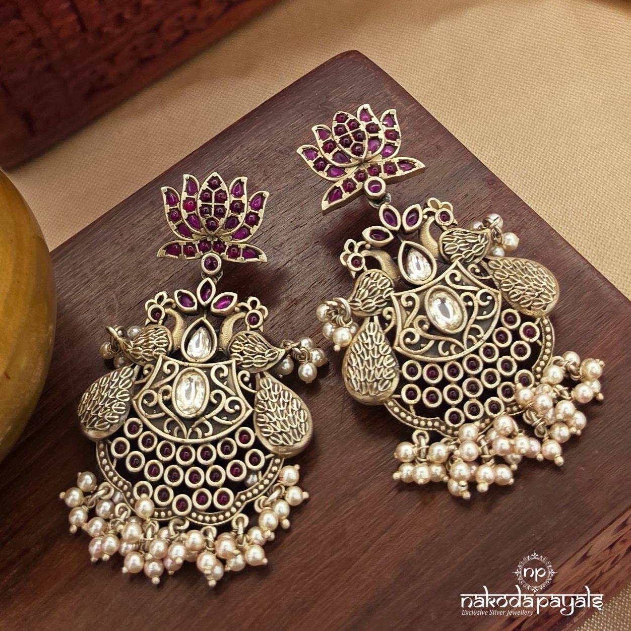Twin Peacock Earrings (C3959)