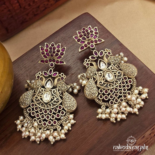 Twin Peacock Earrings (C3959)
