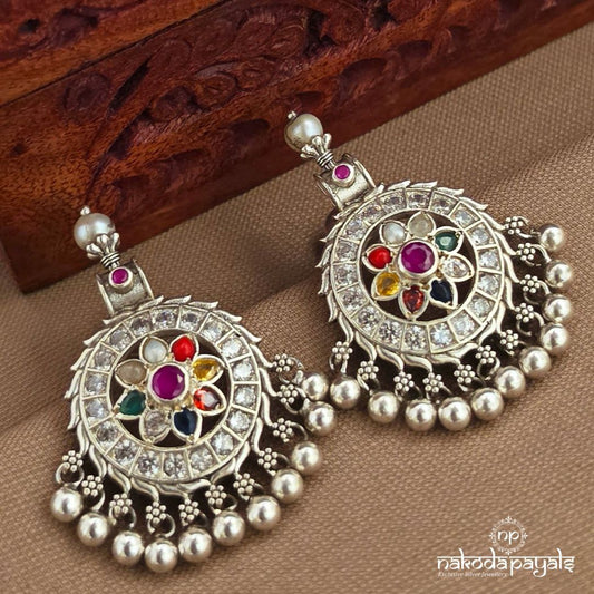 Navaratna Ball Drop Earrings (S9639)