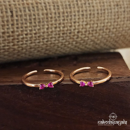 Rose Gold Pink Toerings (T4441)