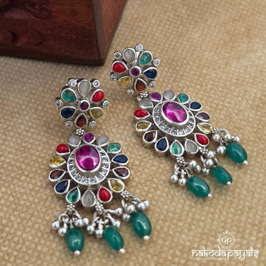 Navaratna Floral Chandbali (C4187)