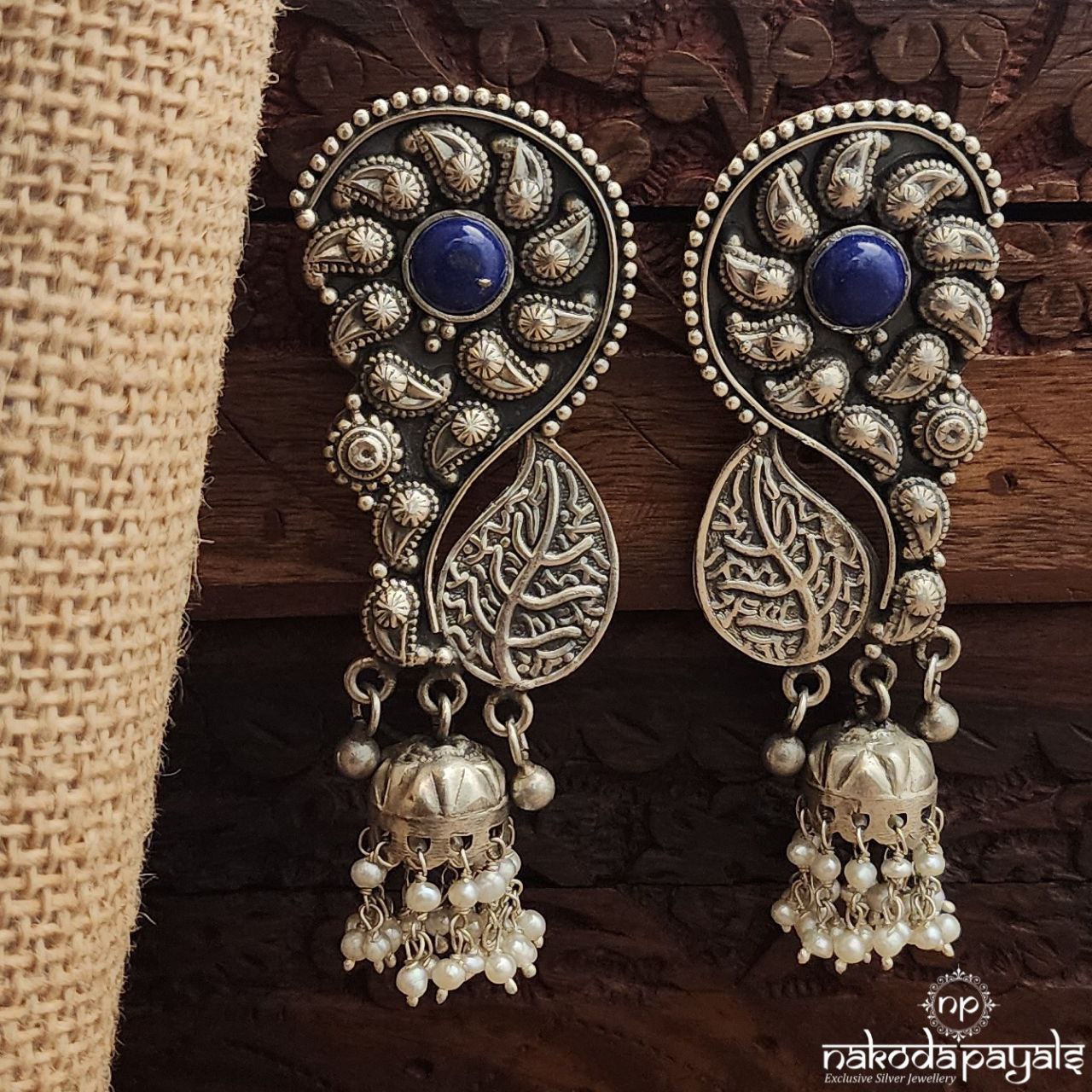 Blue Dot Pearled Jhumka (J1483)