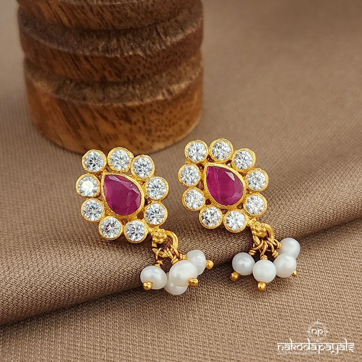 Pink Drop Studs (Ge10097)