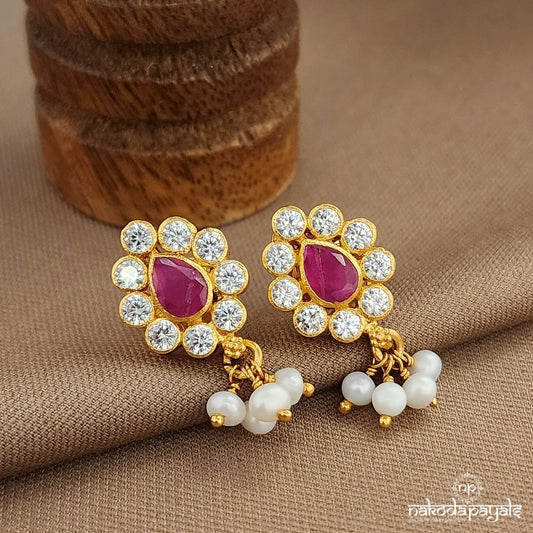 Pink Drop Studs (Ge10097)