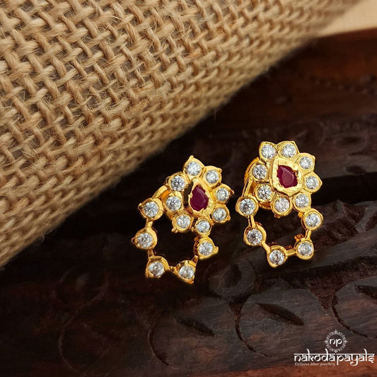 Pretty Pink Drop Studs (Ge8966)