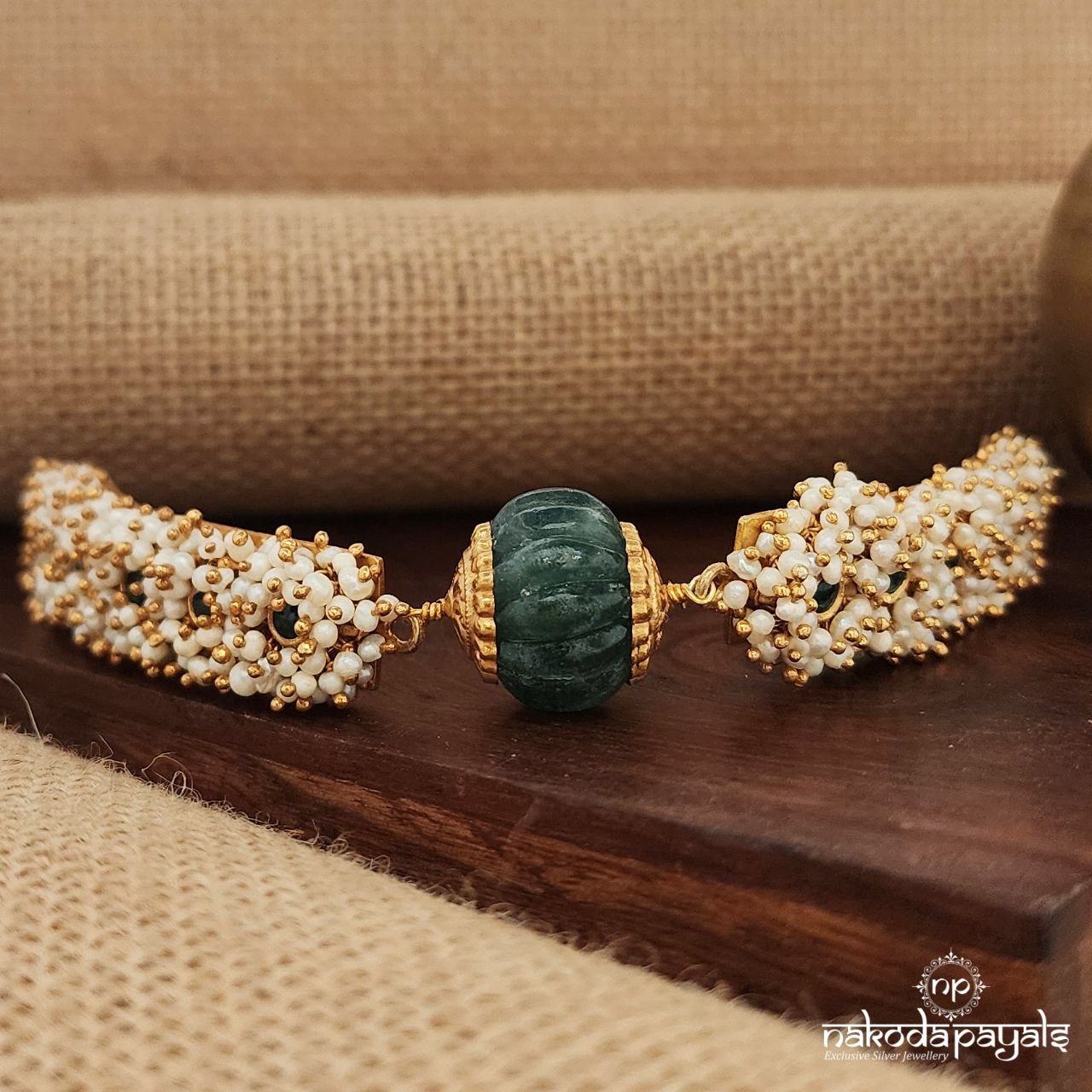 Green Pearled Choker (Gn8923)