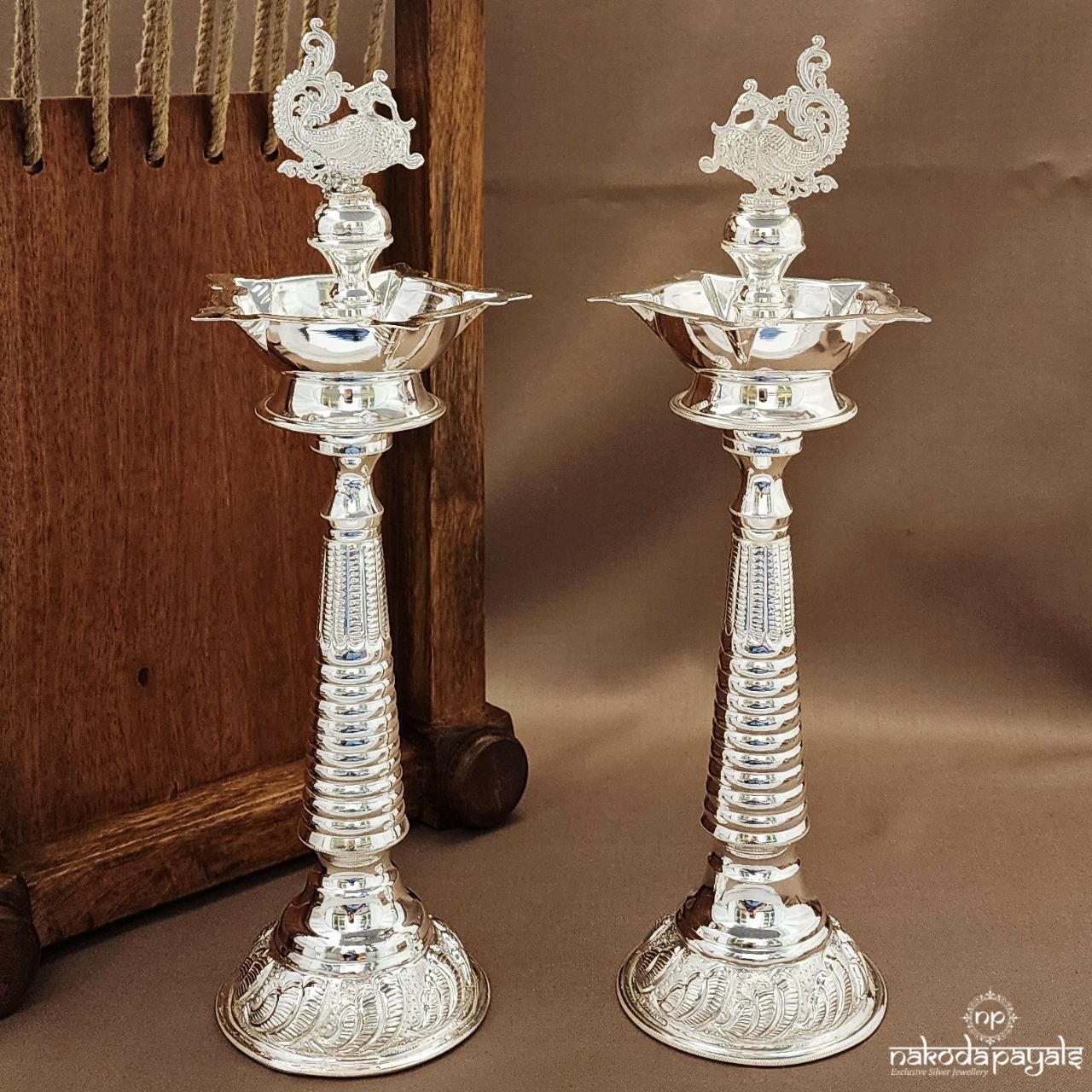 Graceful Peacock "11 Inch " Deepam Pair (Aa2320)