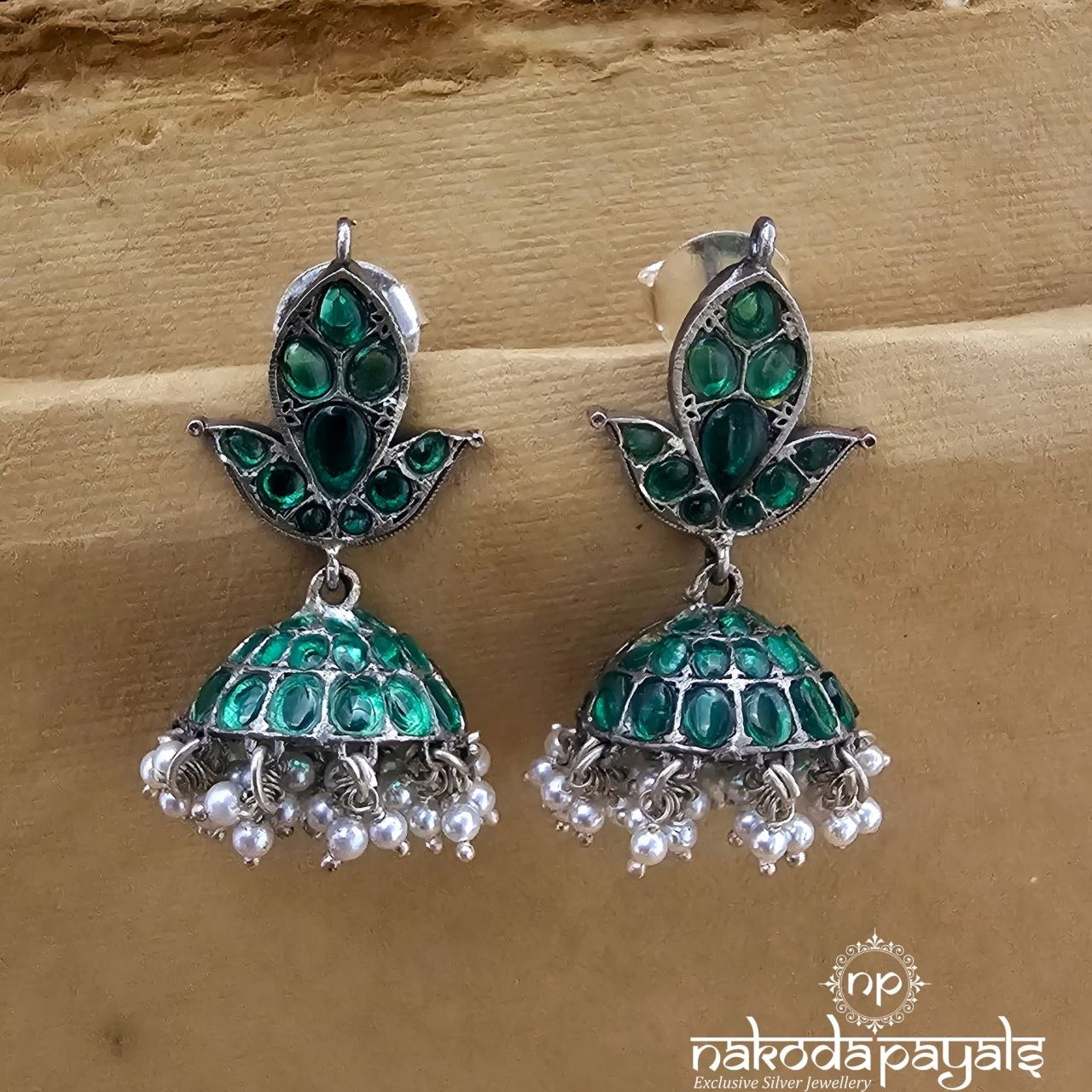 Green Guttapusalu Jhumka (J1584)