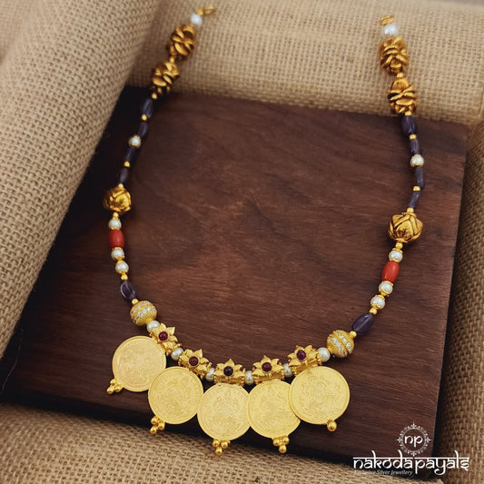 Purple Lakshmi Coined Neckpiece (Gn8567)