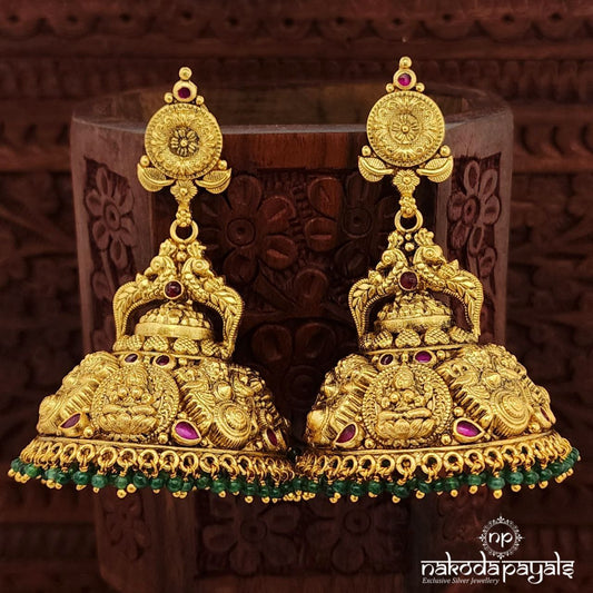 Kemp Green Drops Jhumka (Ge9864)