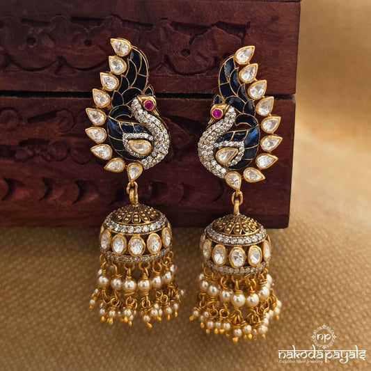 Eye-Catching Peacock Jhumka (Ge11163)