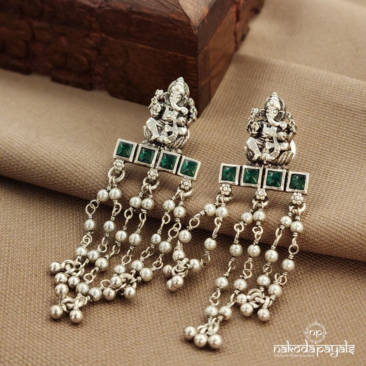 Ganesha Floral Earrings (C3864)