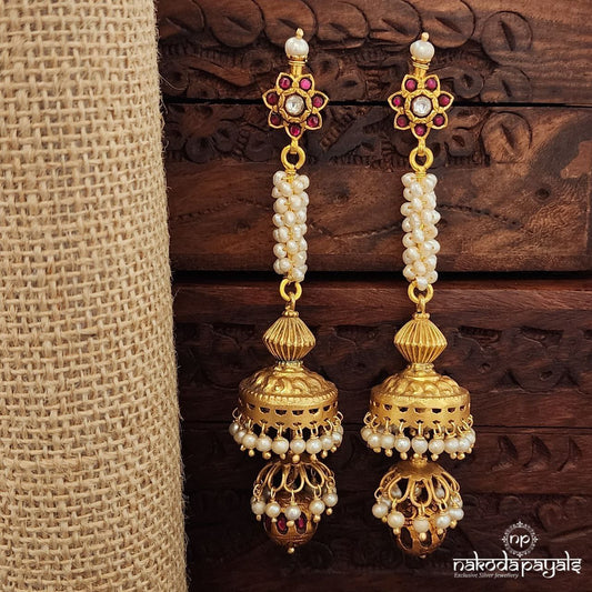 Pearled Kundan Jhumka (Ge9920)