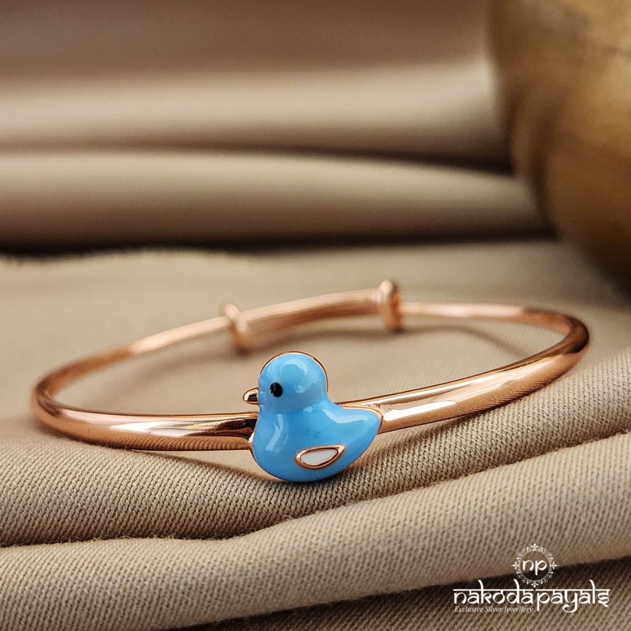Blue Duck Rose Gold Single Kada (Ka9223)
