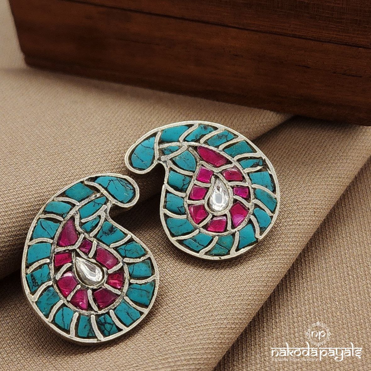 Turquoise Kundan Studs (S3892)