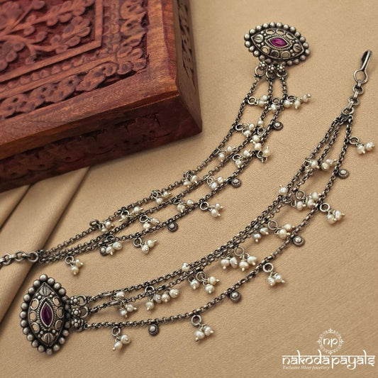 Oval Pink  Stud With Maati (M0473)