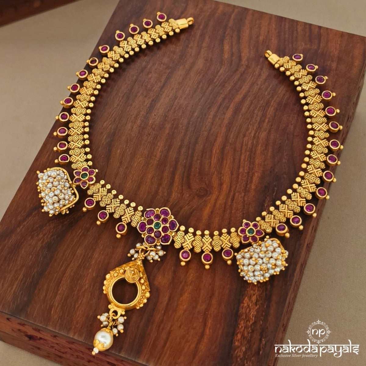 Pink Floral Belli Moda Neckpiece (Gn10813)