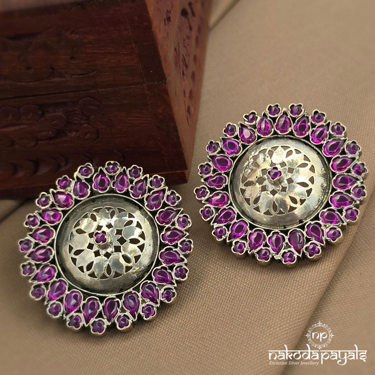 Pink Circular Studs (S9598)