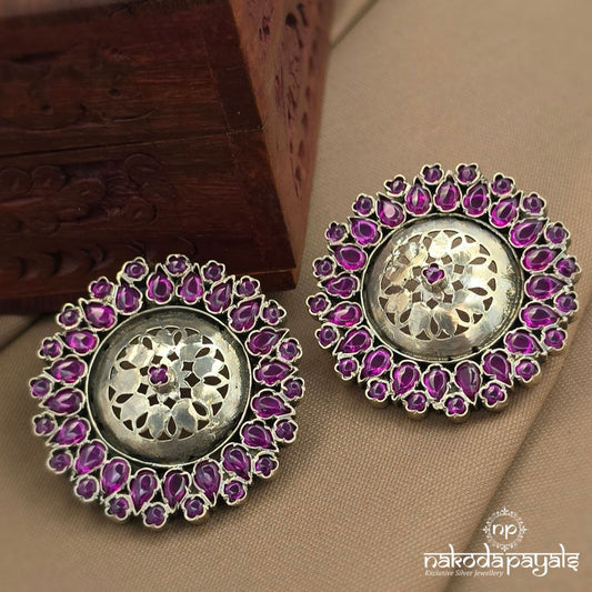 Pink Circular Studs (S9598)