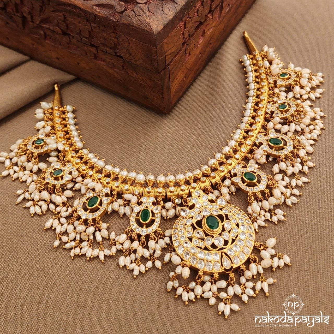 Guttapusalu Green Neckpiece (Gn9936)