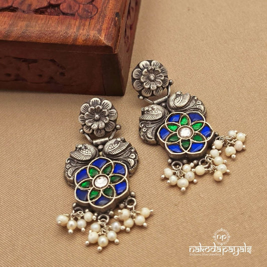 Pearly Oxidised Chandbali (C4046)