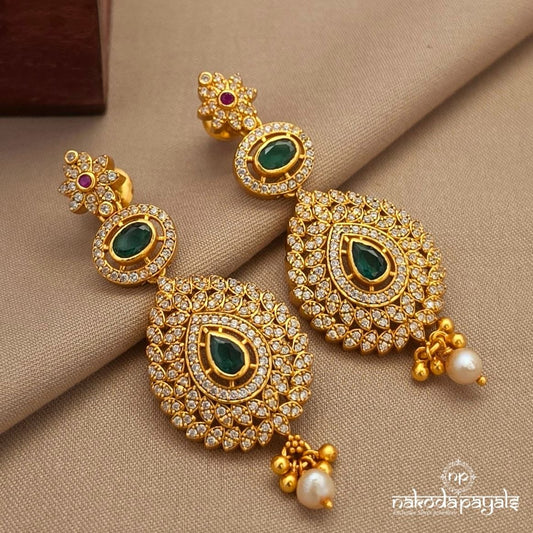 Pearly Greenish Chandbali (Ge10695)