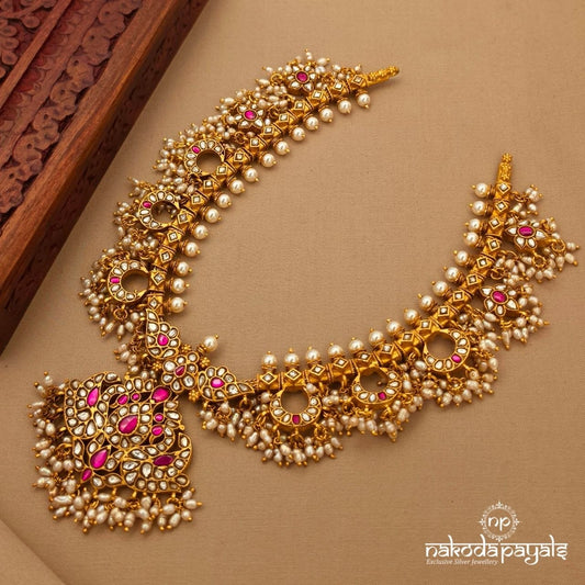 Traditional Kundan Pearl Neckpiece (Gn10462)