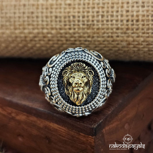 Circular Lion Face Finger Ring (F2780)