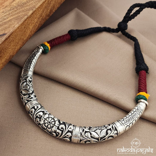 Oxidised Floral Hasli  (N11080)