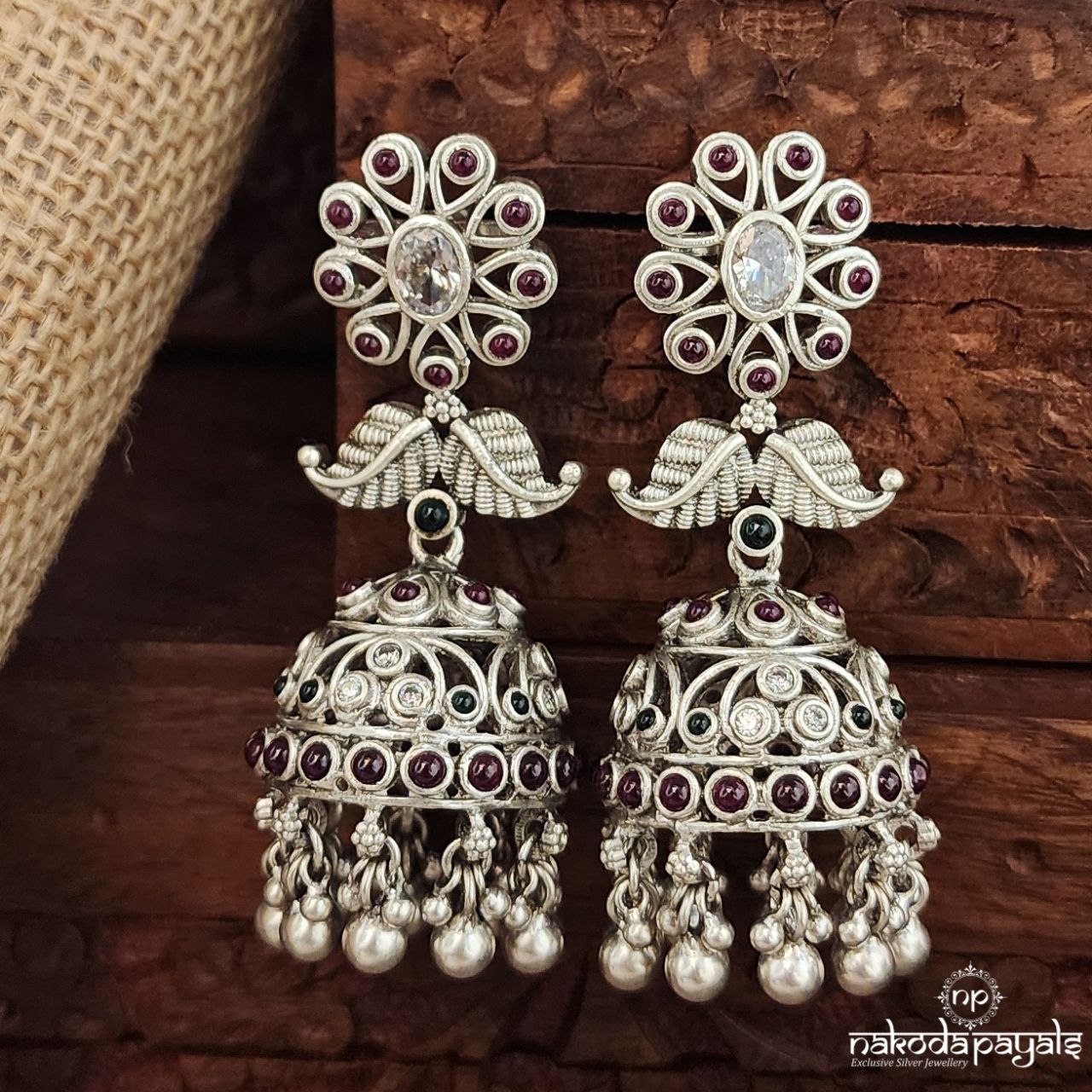 Leafy MultiColor Jhumka (J1367)