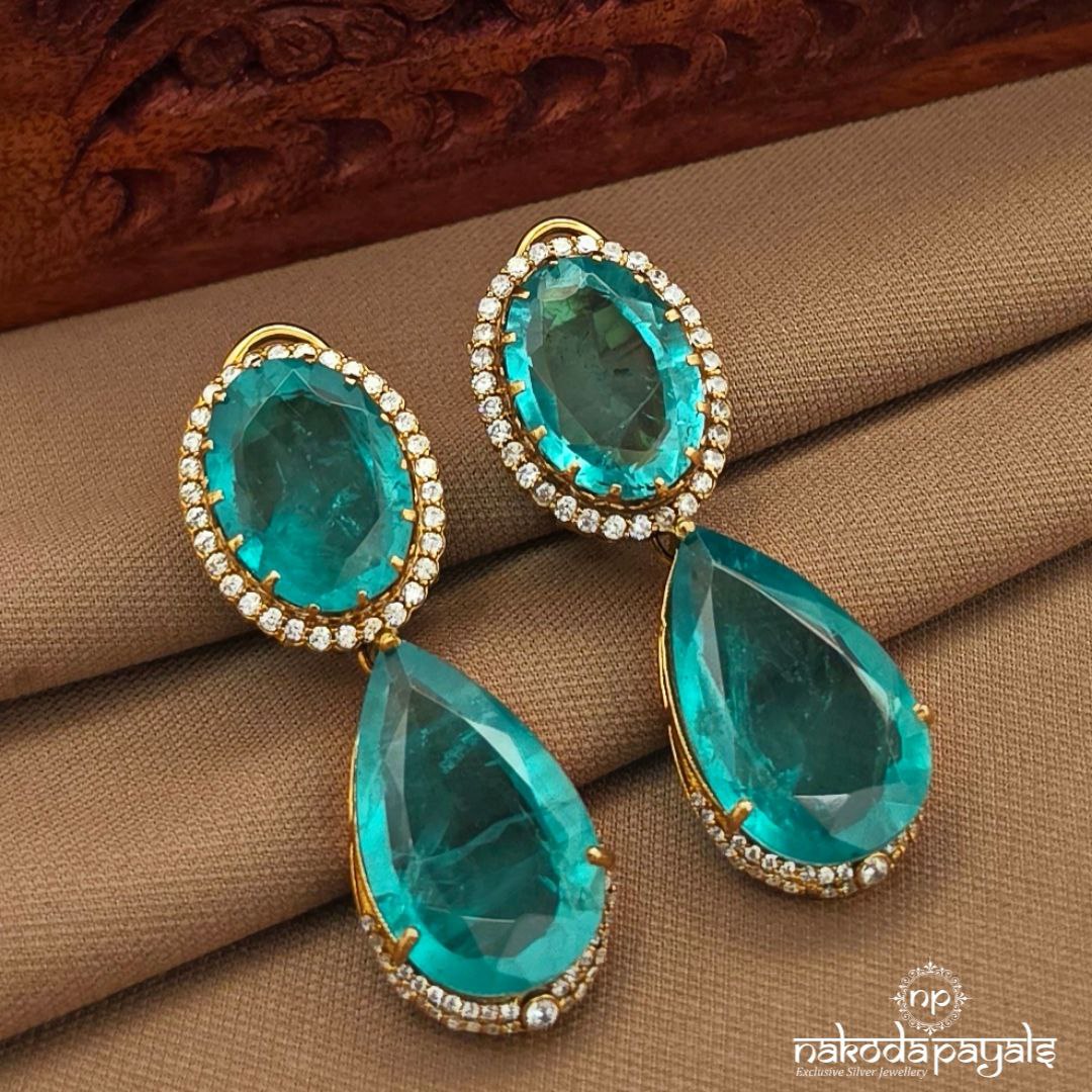 Emerald Green Drop Earrings (Ge10495)