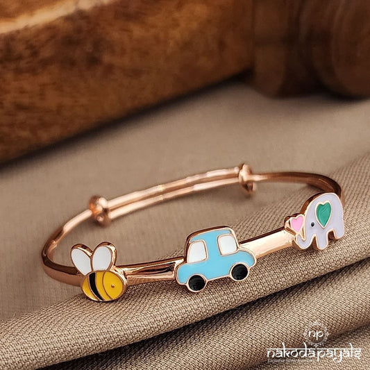 Rose Gold Blue Car Single Kada (Ka9422)