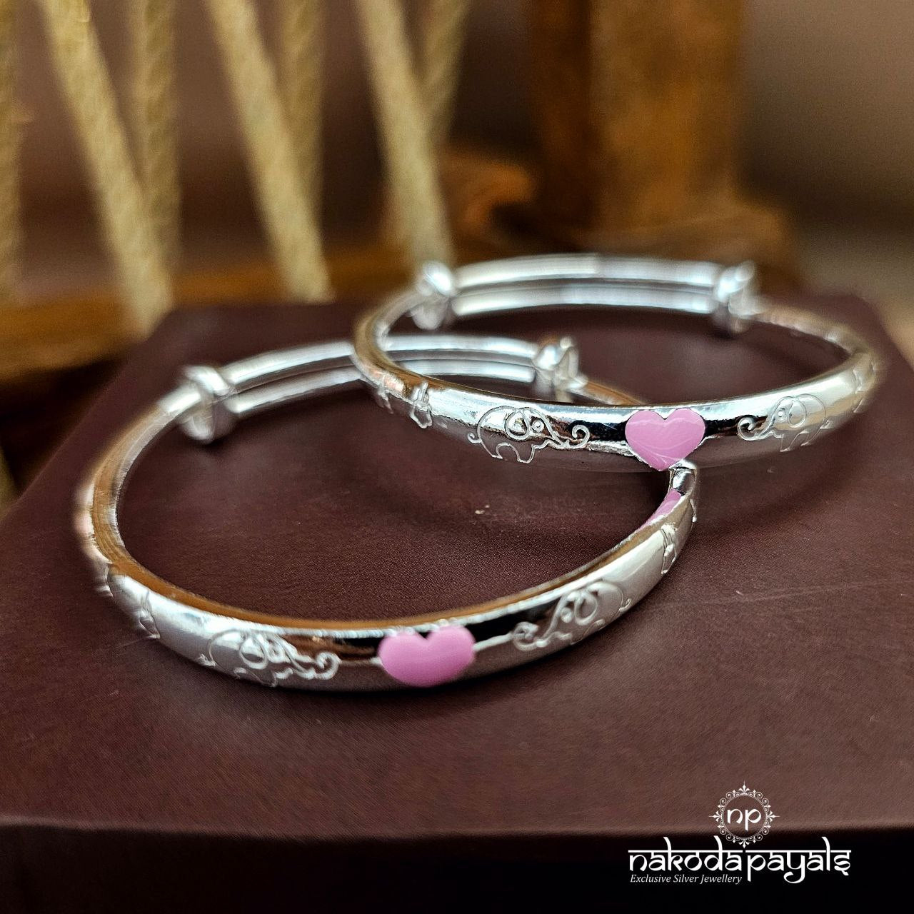 Elephant Pink Kada Pair (Ka9453)