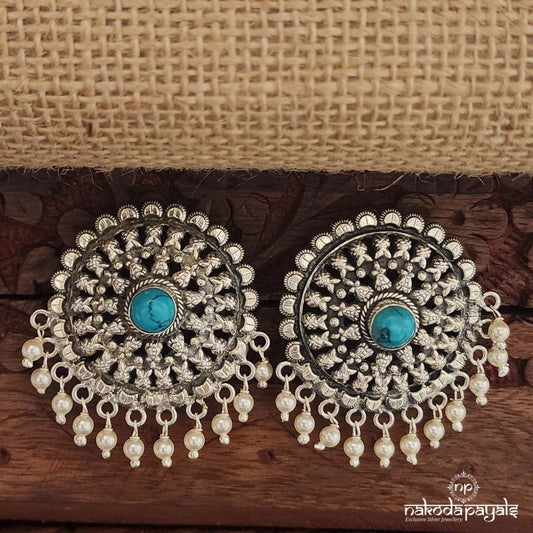 Amazing Circular Turquoise Studs (S3552)