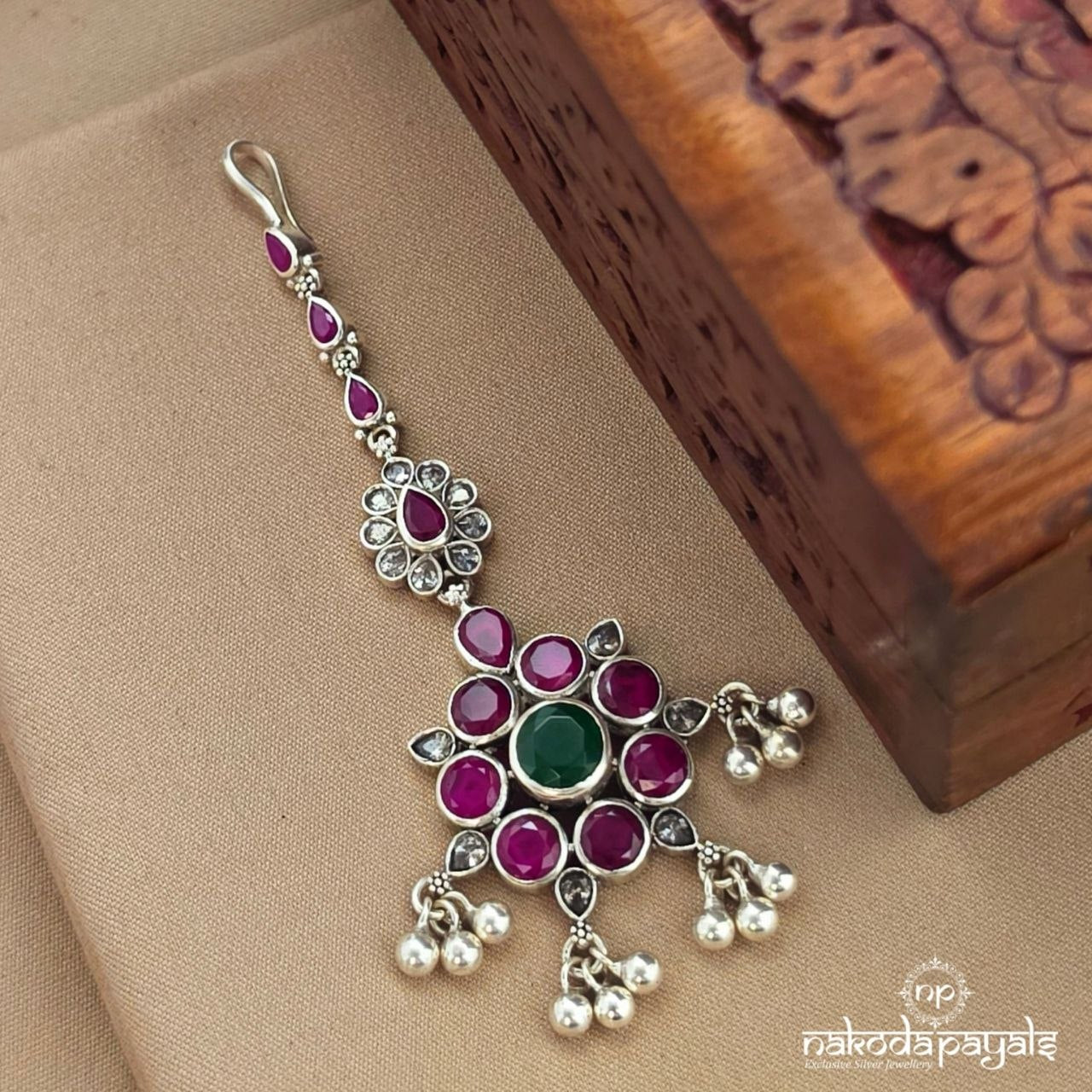 Exclusive Pinkish Floral Maang Tikka (M0485)