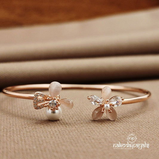 CZ  Pearled Adjustable Kada (St3850)