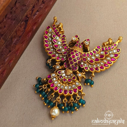 Reversible Gandaberunda Kundan Pendant (Gp2536)