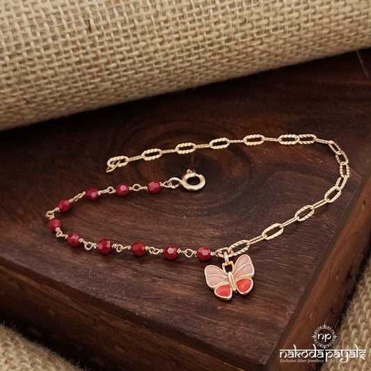 Butterfly Drop Rose Gold Bracelet (Br1691)