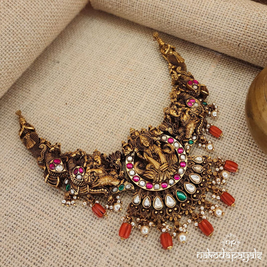 Maha Lakshmi Coral Drop Neckpiece (Gn8296)