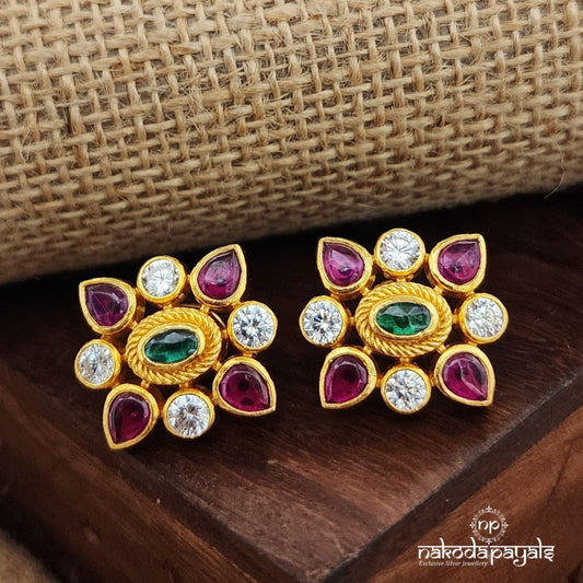 Shiny Pinkish Green Studs(Ge9314)
