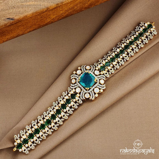 Squarish Green Moissanite Choker (Gn9526)